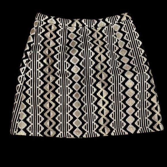 MinkPink Mini Skirt Geometric Metallic Print Size Small - Picture 1 of 5